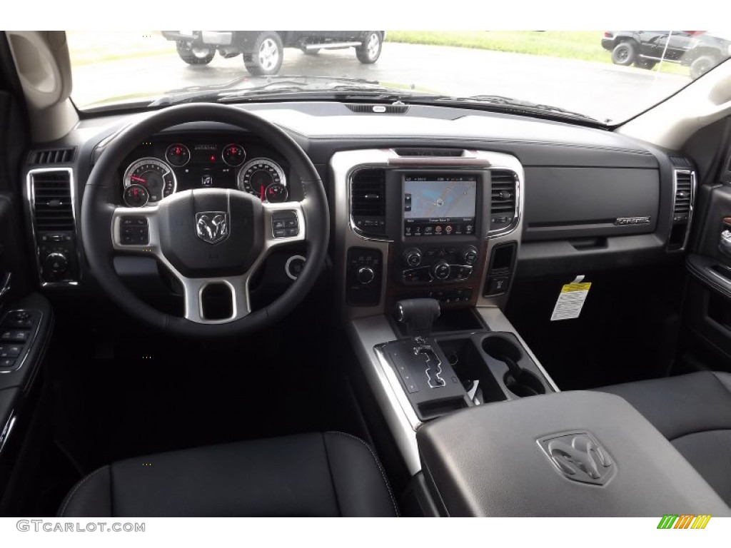 2013 Ram 1500 Laramie Crew Cab 4x4 Black Dashboard Photo #79506083
