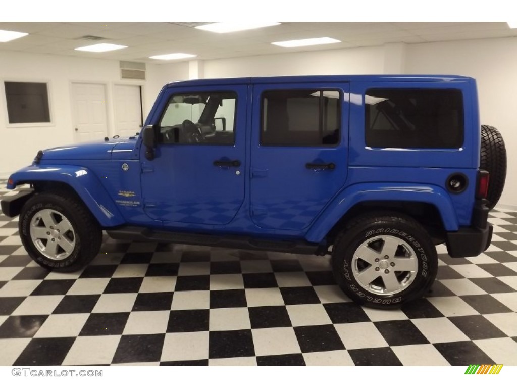 2012 Wrangler Unlimited Sahara 4x4 - Cosmos Blue / Black photo #8