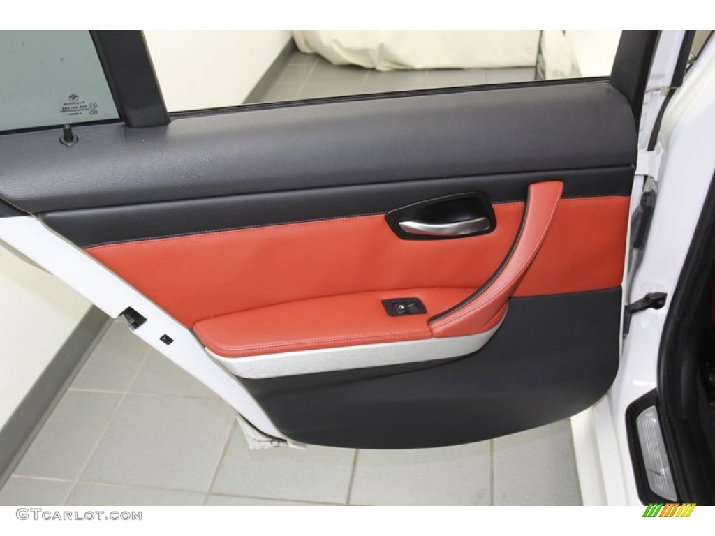 2008 BMW M3 Sedan Fox Red Door Panel Photo #79507371