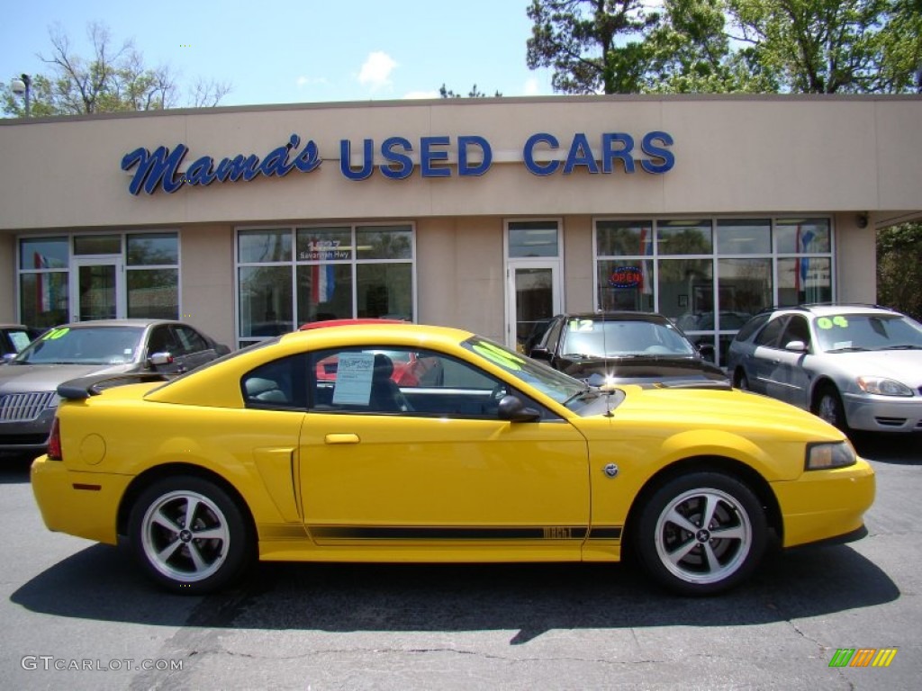 2004 Mustang Mach 1 Coupe - Screaming Yellow / Dark Charcoal photo #1