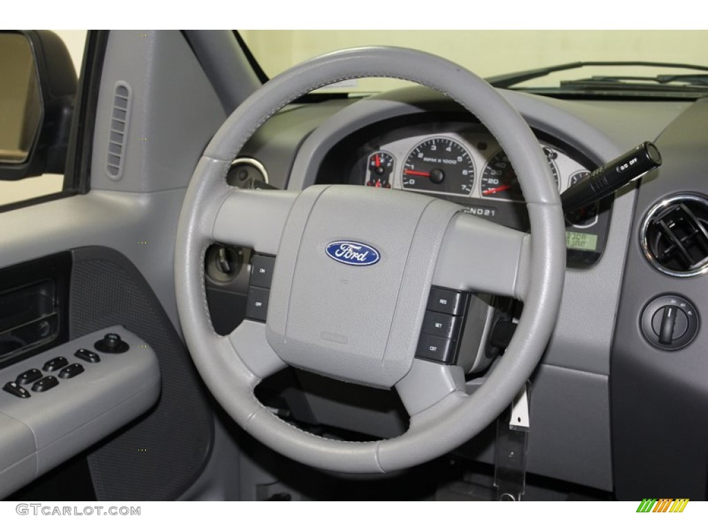 2007 Ford F150 XLT SuperCrew 4x4 Medium Flint Steering Wheel Photo #79509417