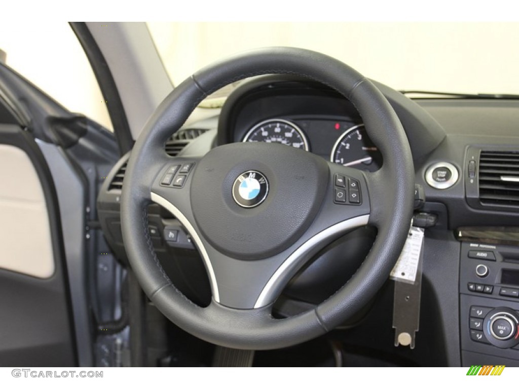 2012 BMW 1 Series 128i Coupe Savanna Beige Steering Wheel Photo #79510286