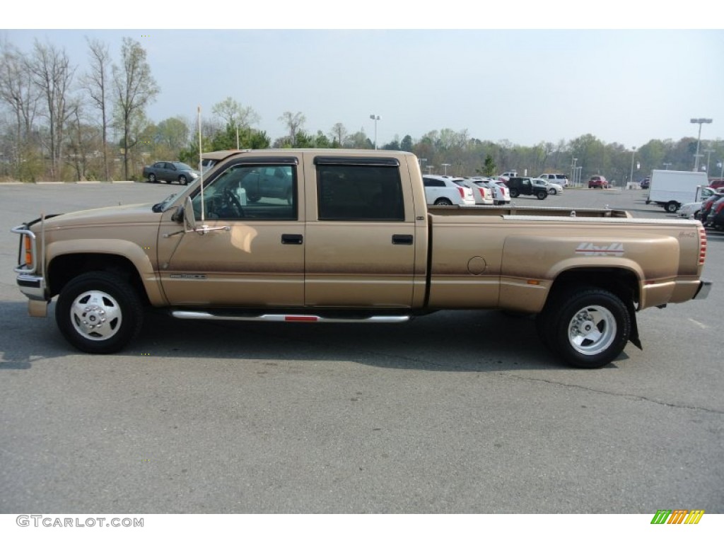 1998 Sierra 3500 SL Crew Cab 4x4 Dually - Light Autumnwood Metallic / Neutral photo #3