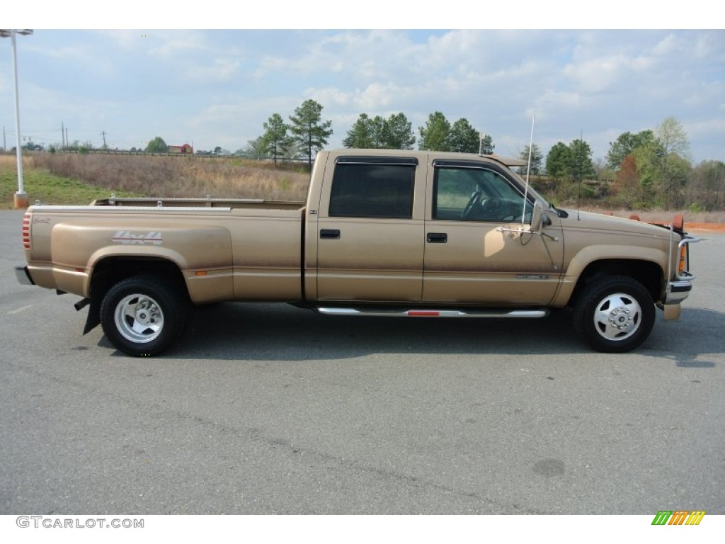 1998 Sierra 3500 SL Crew Cab 4x4 Dually - Light Autumnwood Metallic / Neutral photo #6