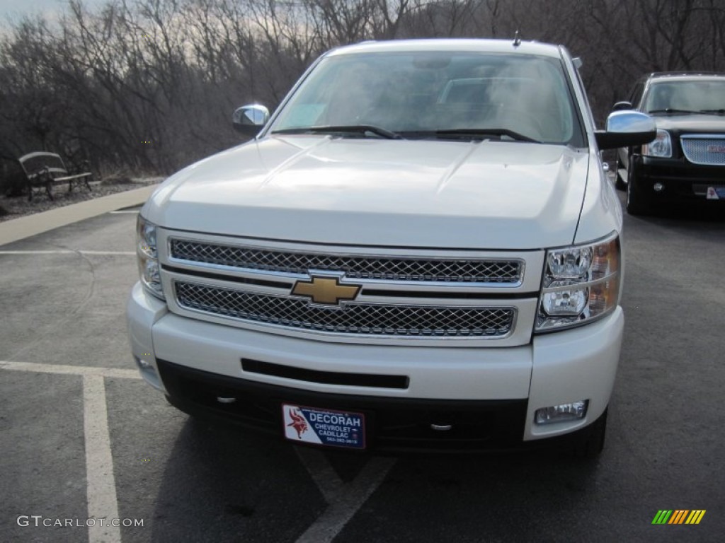 2013 Silverado 1500 LTZ Crew Cab 4x4 - White Diamond Tricoat / Light Cashmere/Dark Cashmere photo #2