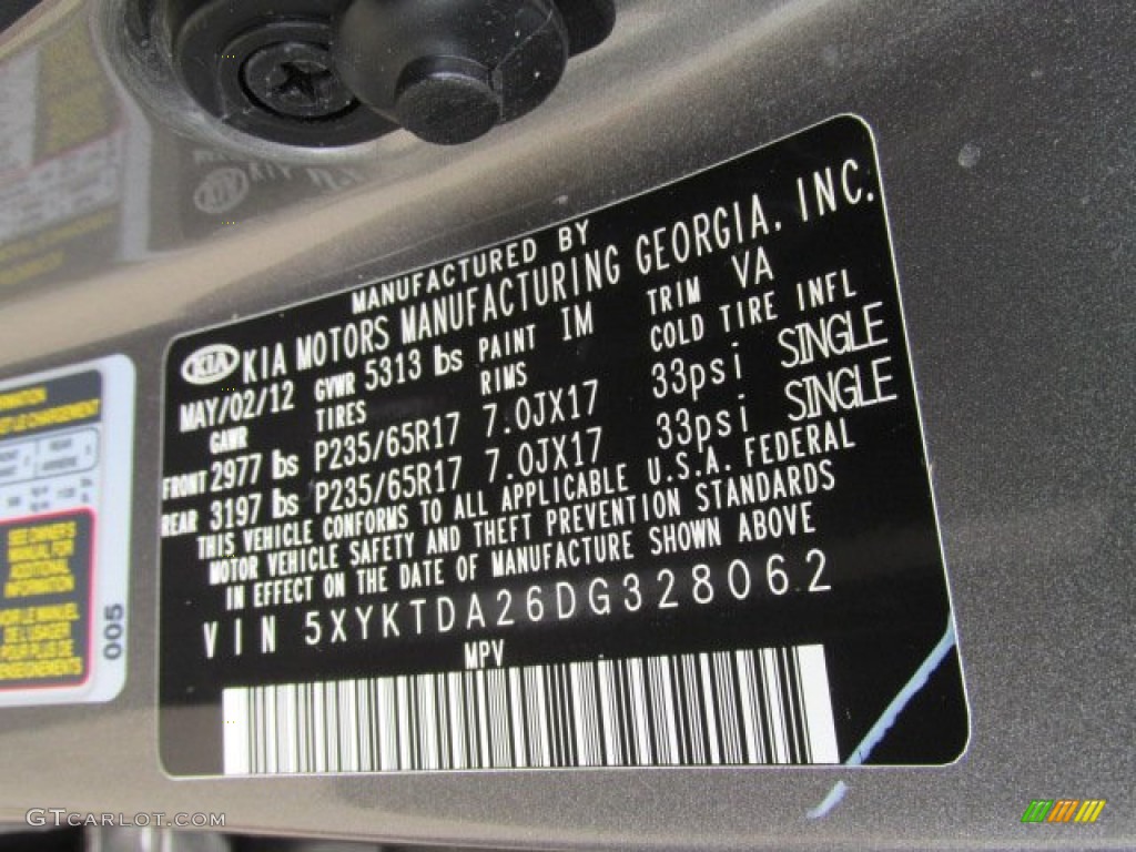 2013 Sorento LX V6 AWD - Titanium Silver / Black photo #23