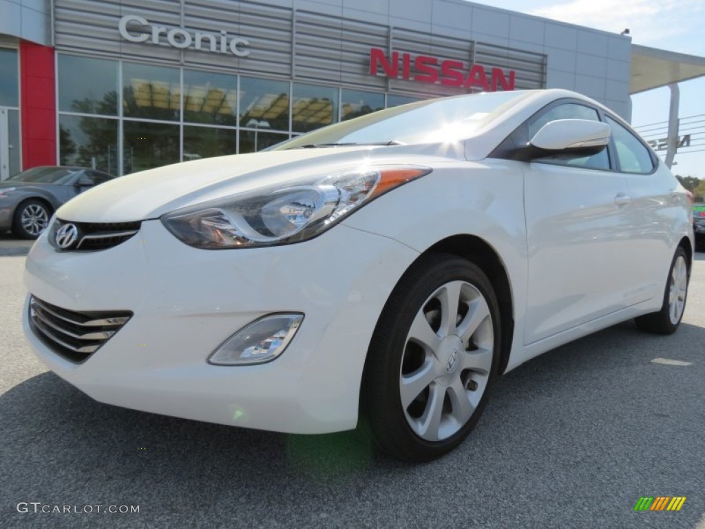 2011 Elantra Limited - Pearl White / Beige photo #1