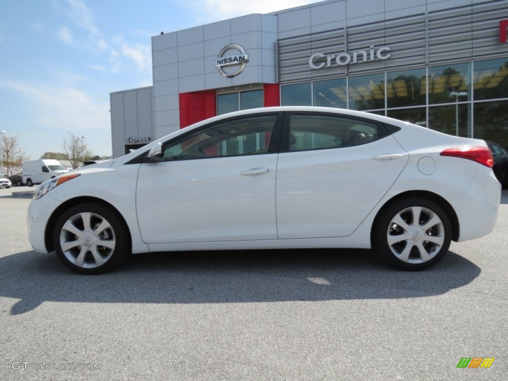 2011 Elantra Limited - Pearl White / Beige photo #2