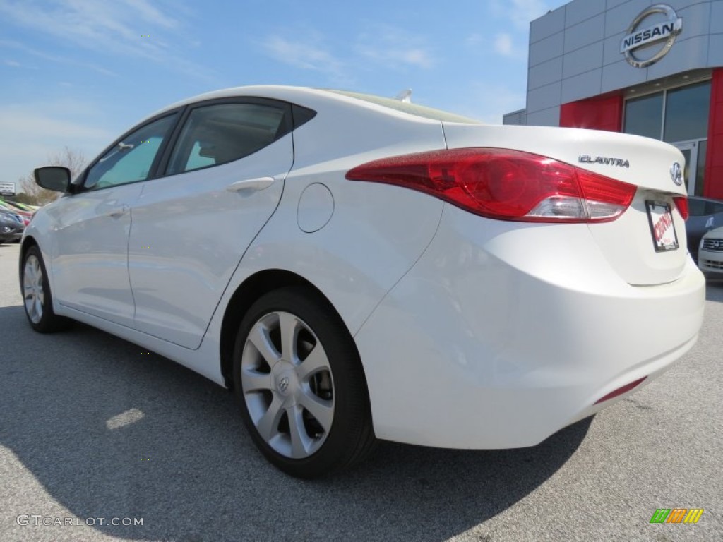 2011 Elantra Limited - Pearl White / Beige photo #3