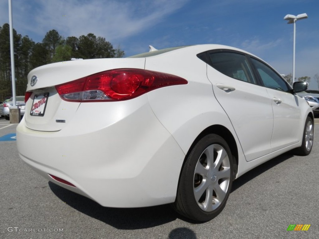 2011 Elantra Limited - Pearl White / Beige photo #5