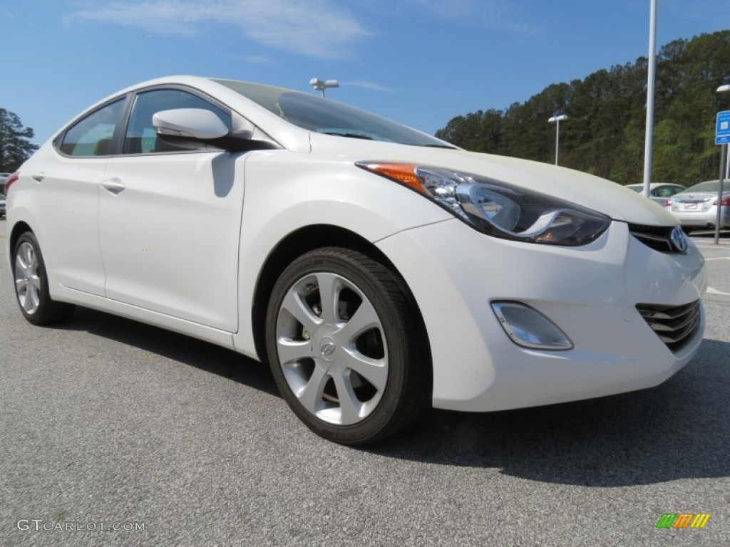 2011 Elantra Limited - Pearl White / Beige photo #7