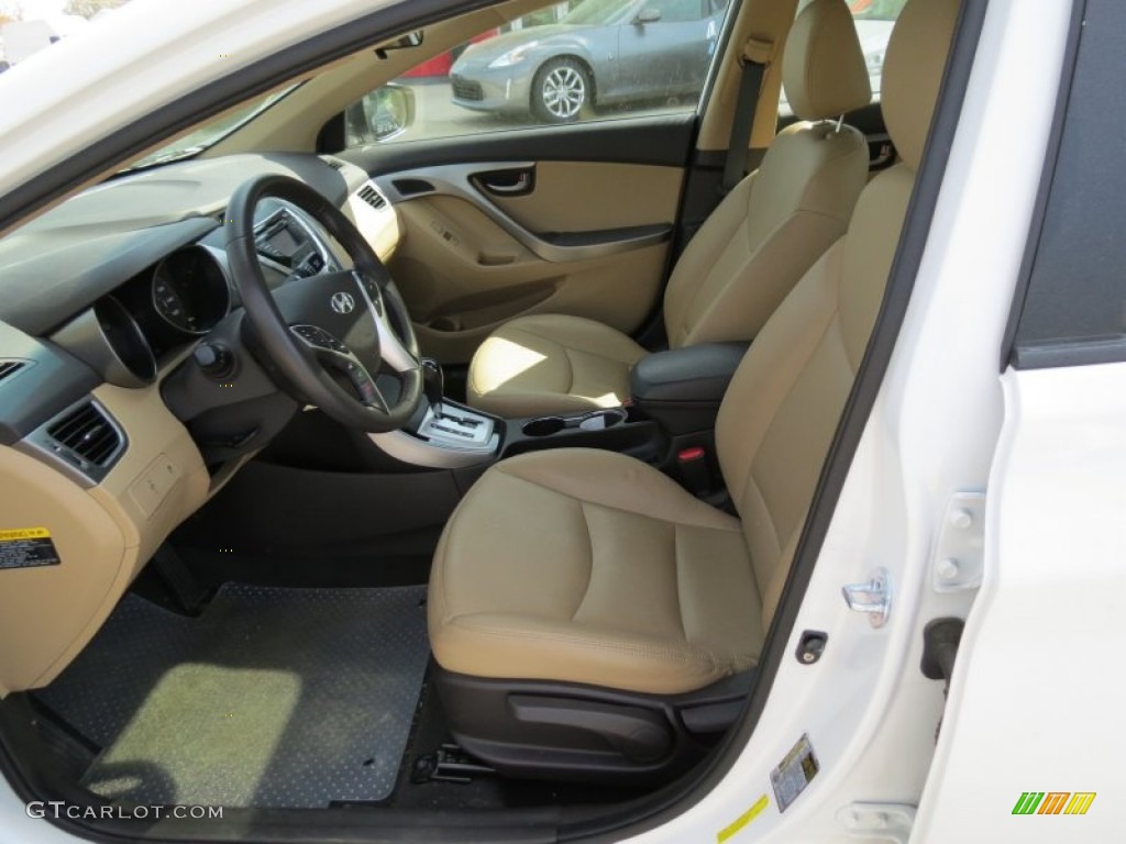 2011 Elantra Limited - Pearl White / Beige photo #10