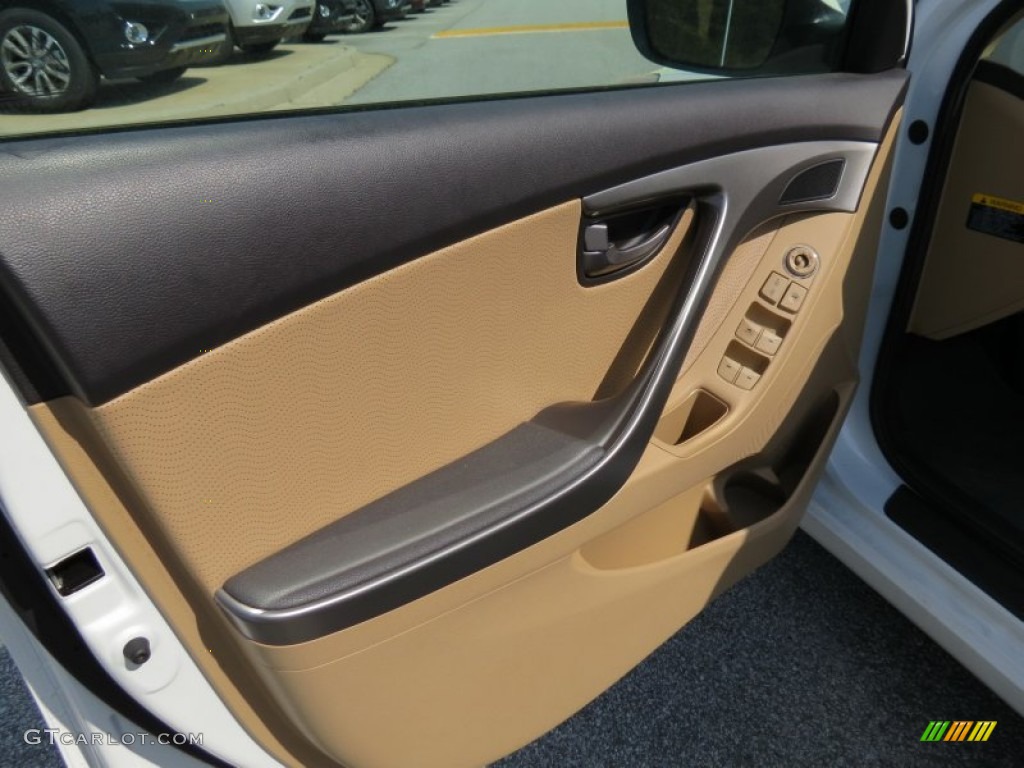 2011 Elantra Limited - Pearl White / Beige photo #12