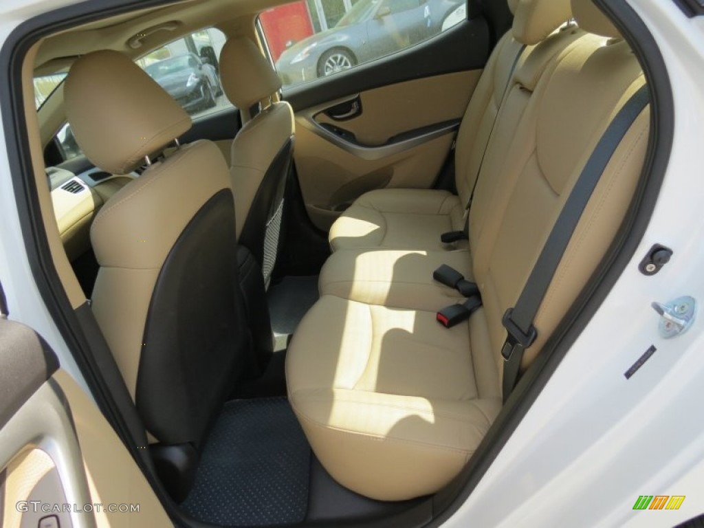 2011 Elantra Limited - Pearl White / Beige photo #13