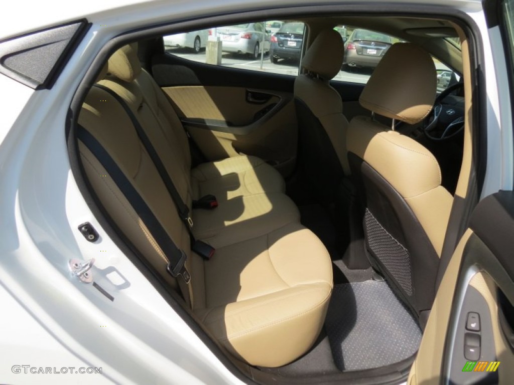 2011 Elantra Limited - Pearl White / Beige photo #14