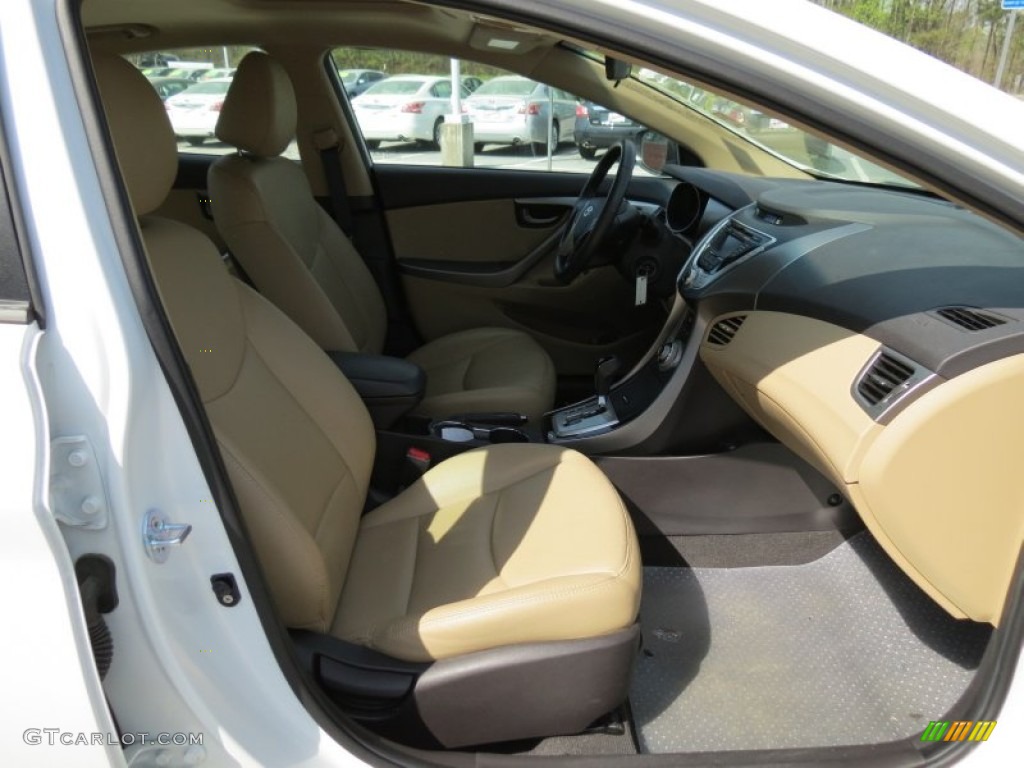2011 Elantra Limited - Pearl White / Beige photo #15