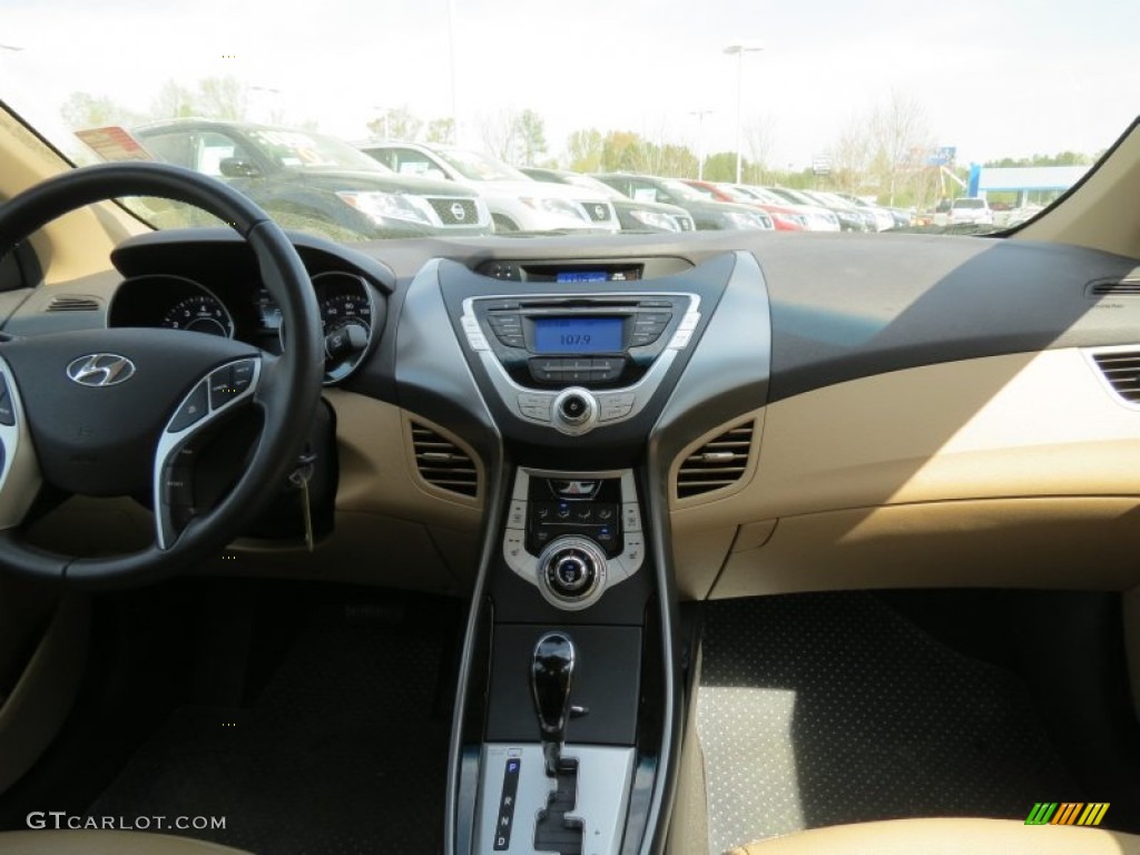 2011 Elantra Limited - Pearl White / Beige photo #17