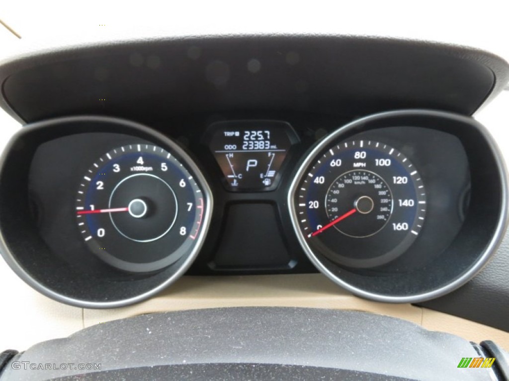 2011 Elantra Limited - Pearl White / Beige photo #19