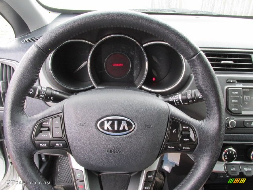 2012 Kia Rio Rio5 SX Hatchback Black Steering Wheel Photo #79516939