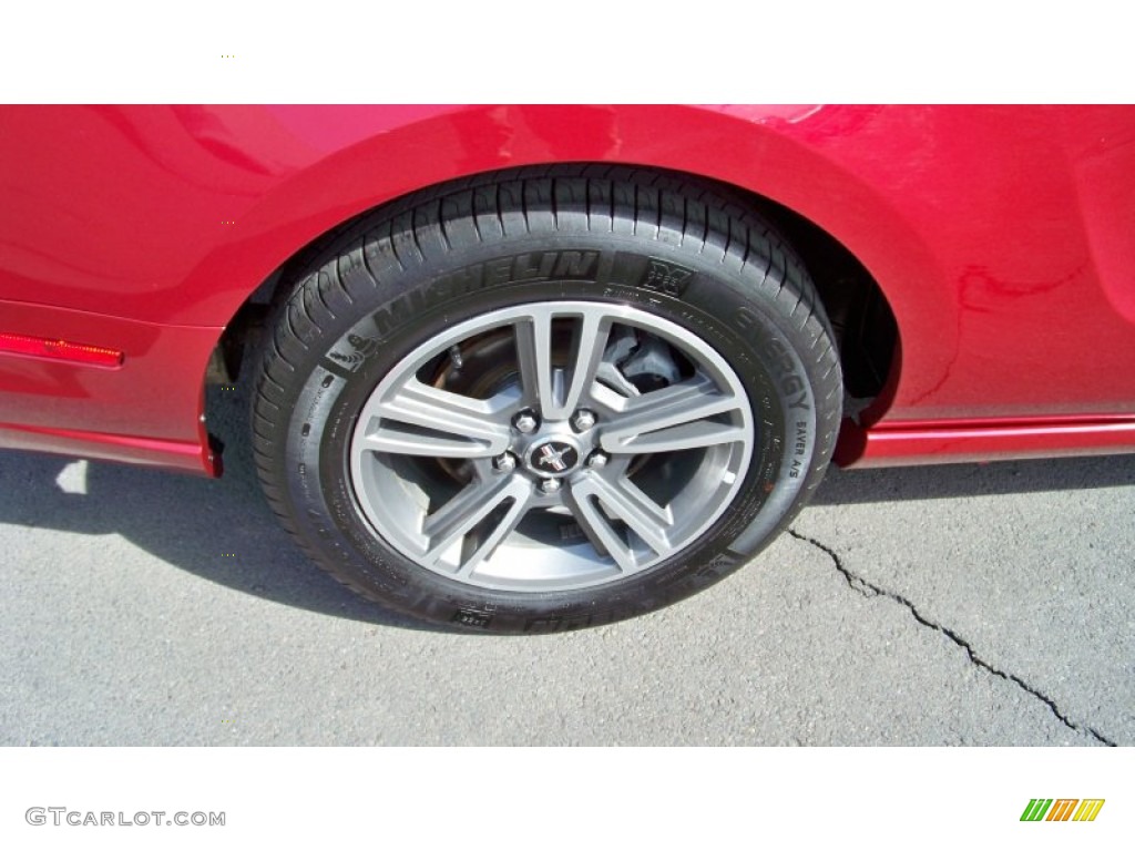2013 Mustang V6 Premium Convertible - Red Candy Metallic / Stone photo #20
