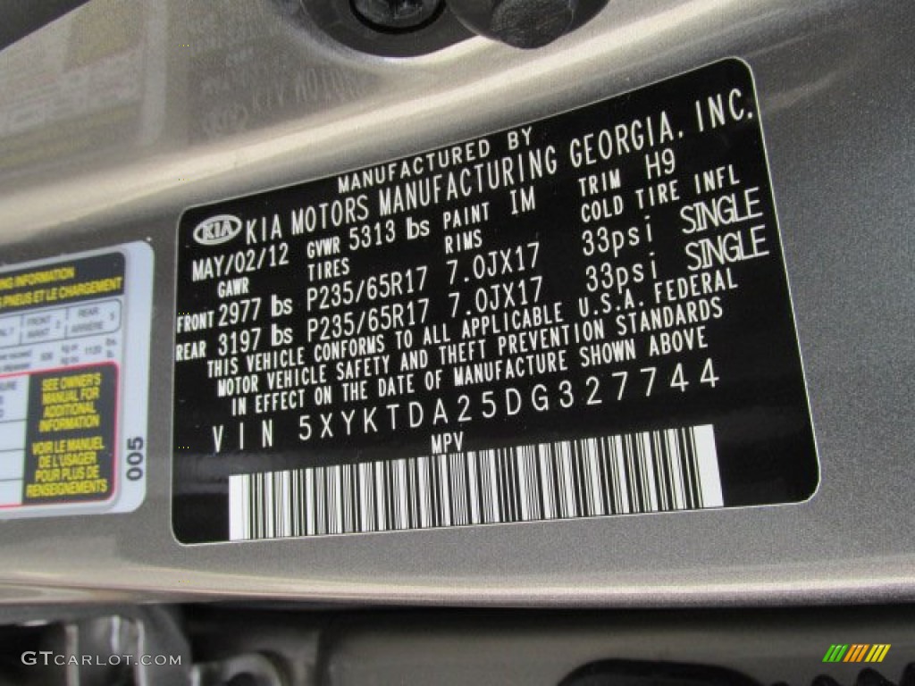 2013 Sorento LX V6 AWD - Titanium Silver / Gray photo #23
