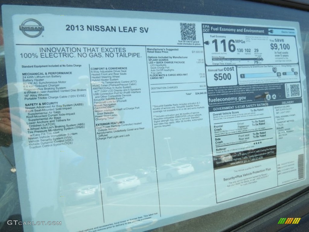 2013 LEAF SV - Super Black / Light Gray photo #11