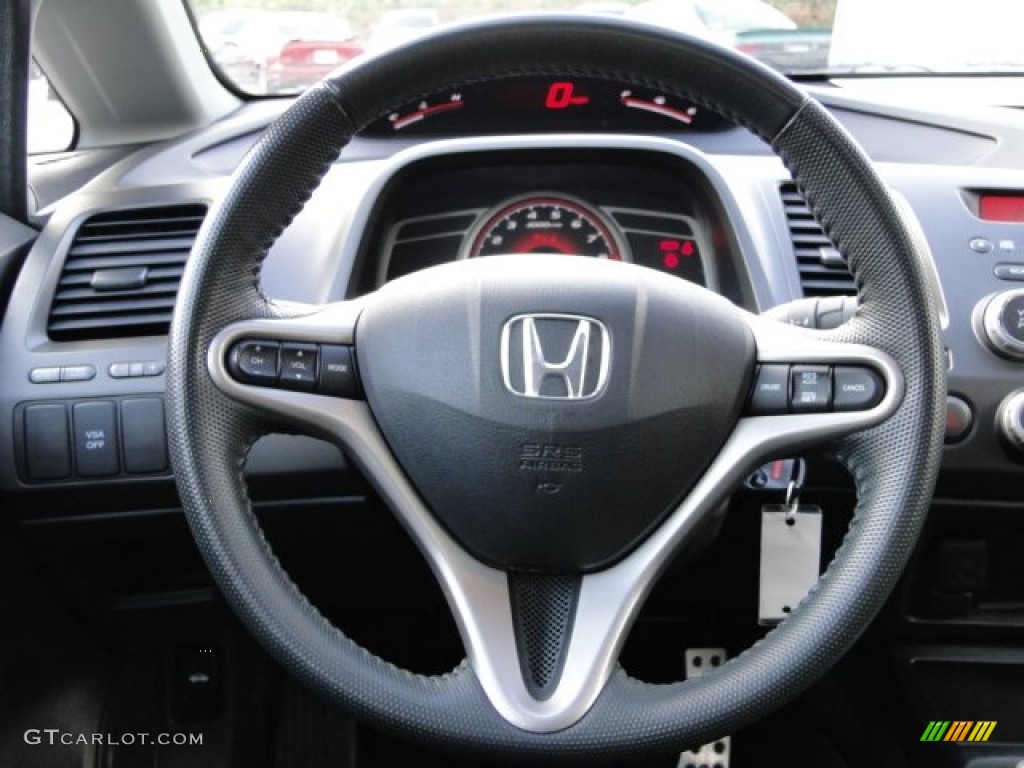 2008 Honda Civic Si Sedan Black Steering Wheel Photo #79519215