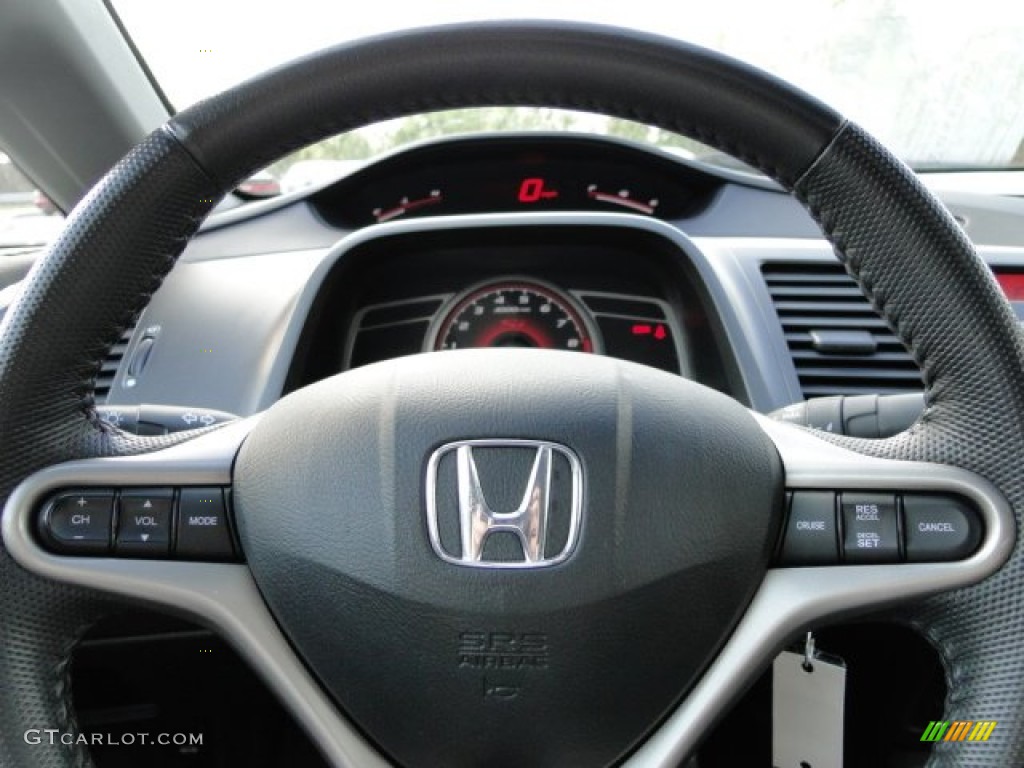 2008 Honda Civic Si Sedan Black Steering Wheel Photo #79519384