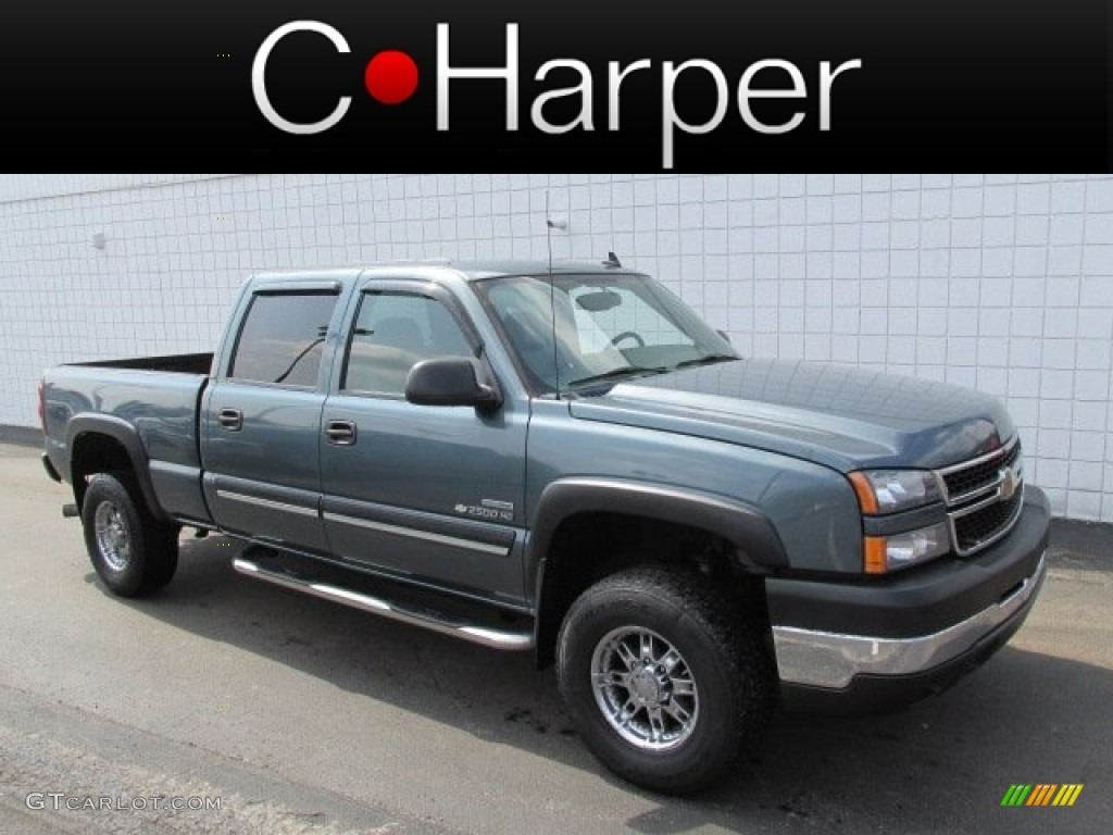 2007 Silverado 2500HD Classic LT Crew Cab 4x4 - Blue Granite Metallic / Dark Charcoal photo #1