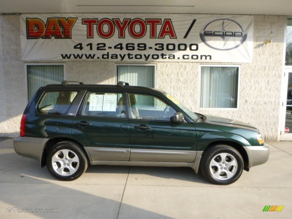 2004 Forester 2.5 XS - Woodland Green Pearl / Beige photo #1