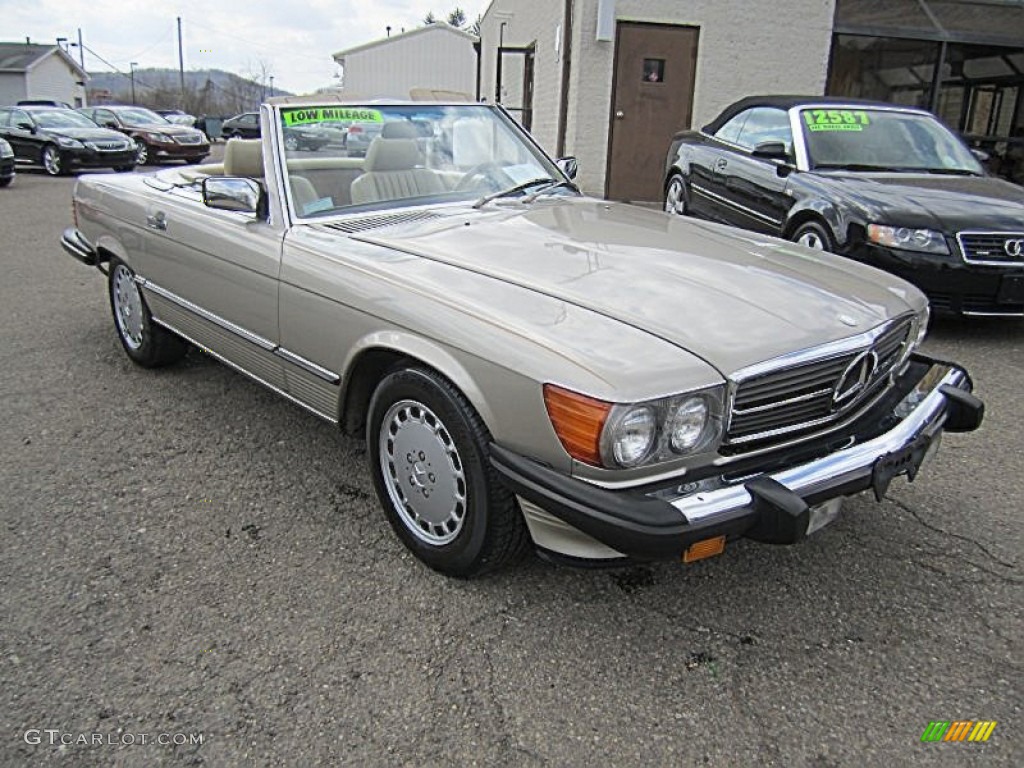 1987 SL Class 560 SL Roadster - Smoke Silver Metallic / Parchment photo #5