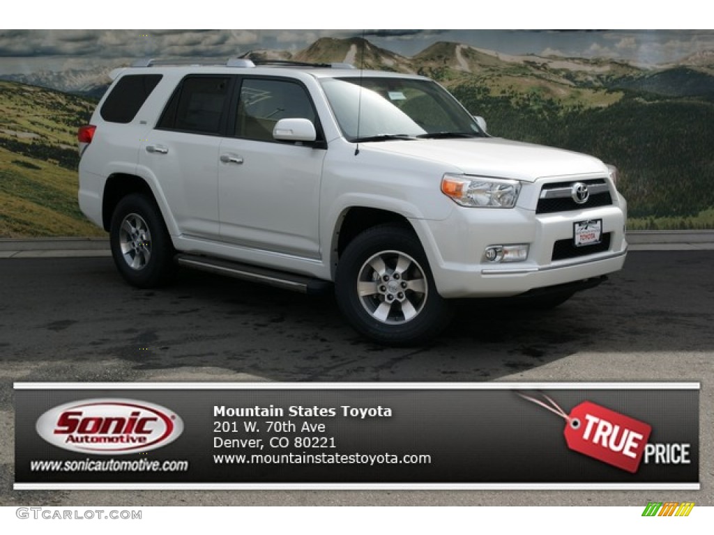 2013 4Runner SR5 4x4 - Blizzard White Pearl / Beige photo #1