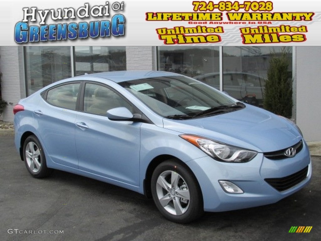 2013 Elantra GLS - Blue Sky Metallic / Beige photo #1