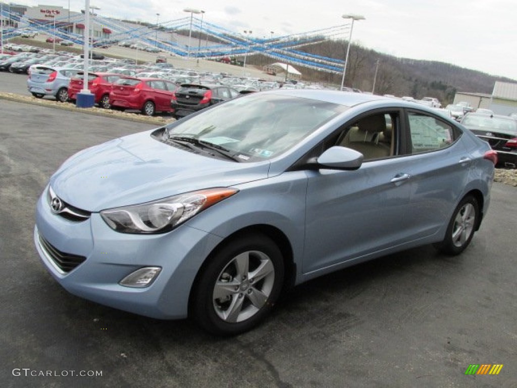 2013 Elantra GLS - Blue Sky Metallic / Beige photo #4