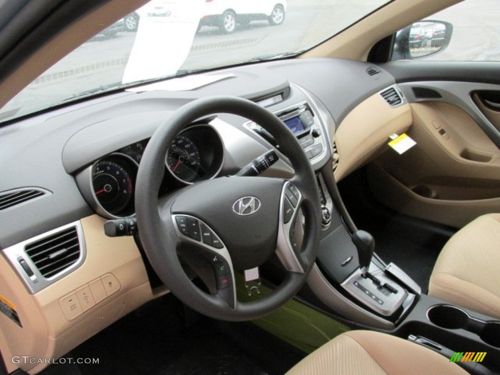 2013 Elantra GLS - Blue Sky Metallic / Beige photo #5
