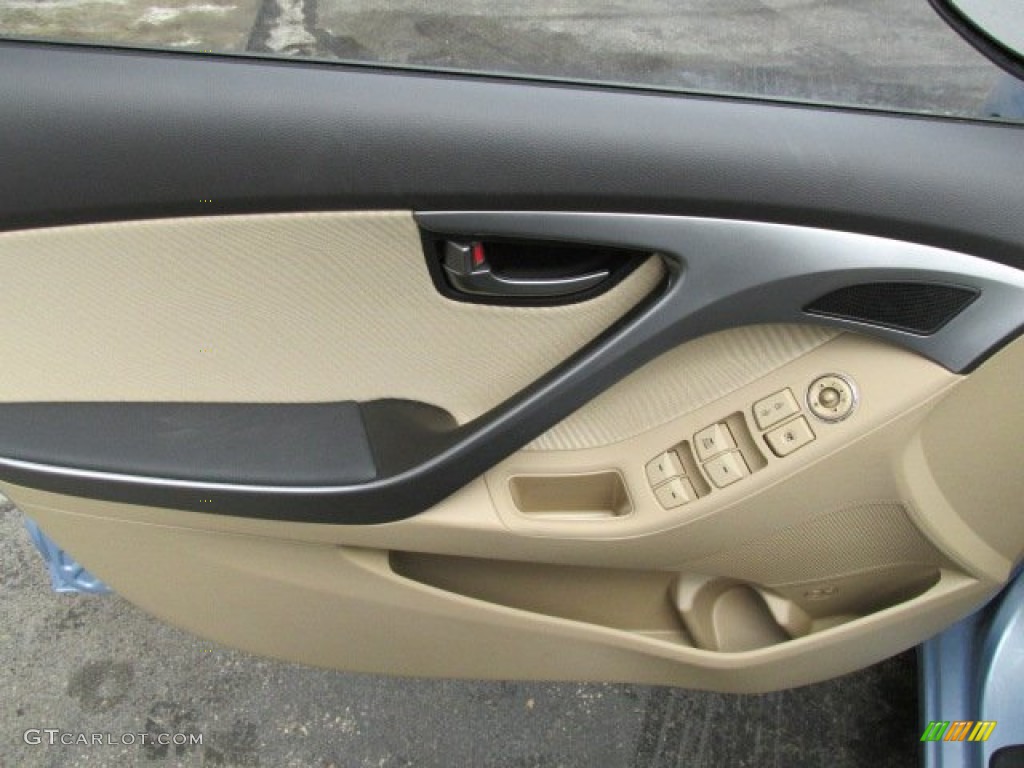2013 Elantra GLS - Blue Sky Metallic / Beige photo #6