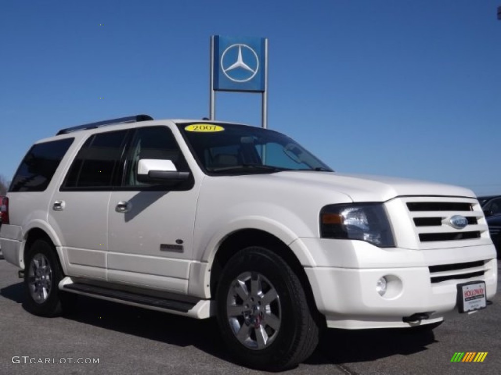 2007 Expedition Limited 4x4 - White Sand Tri Coat Metallic / Stone photo #3