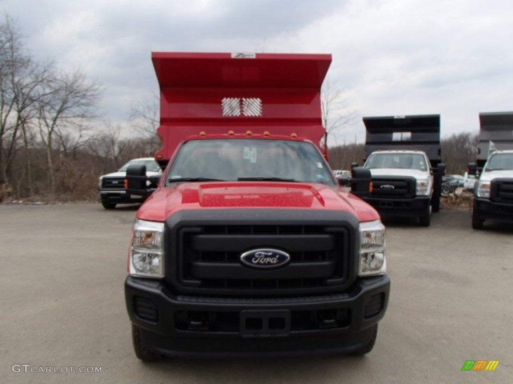 2013 F350 Super Duty XL Regular Cab 4x4 Dump Truck - Vermillion Red / Steel photo #3