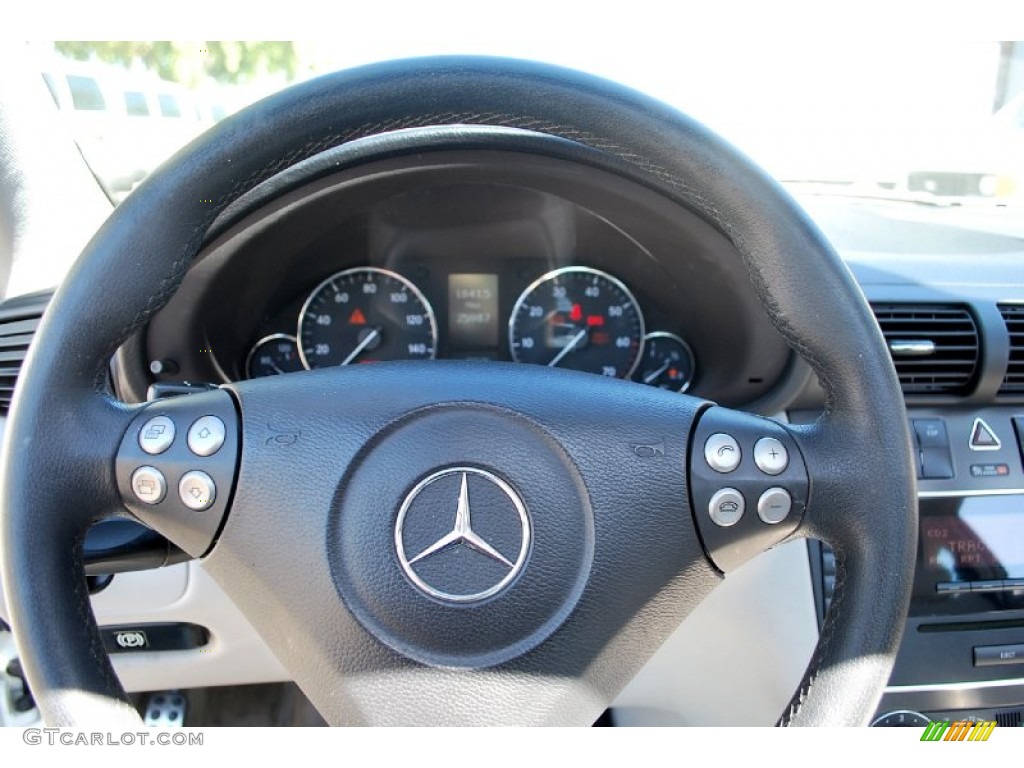 2005 Mercedes-Benz C 230 Kompressor Coupe Ash Steering Wheel Photo #79536170