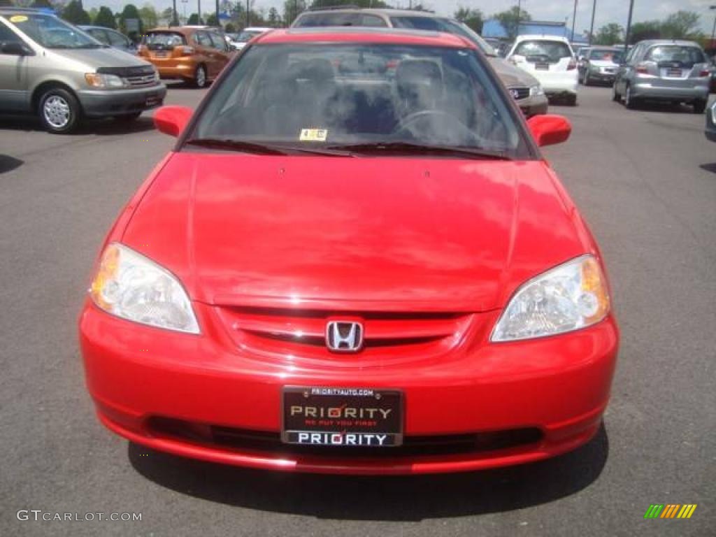 2003 Civic EX Coupe - Rallye Red / Black photo #7