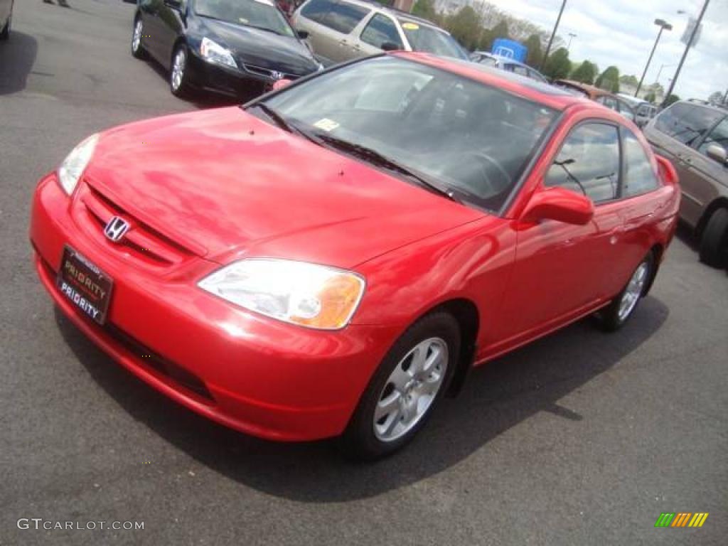 2003 Civic EX Coupe - Rallye Red / Black photo #8