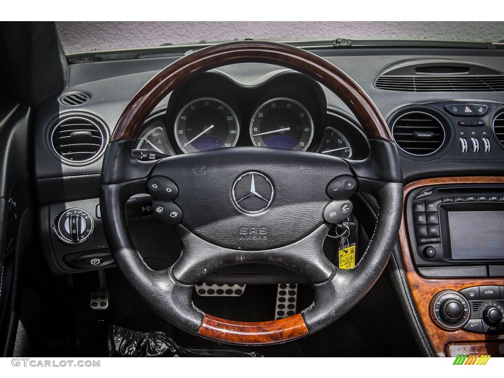 2003 Mercedes-Benz SL 500 Roadster Charcoal Steering Wheel Photo #79539502