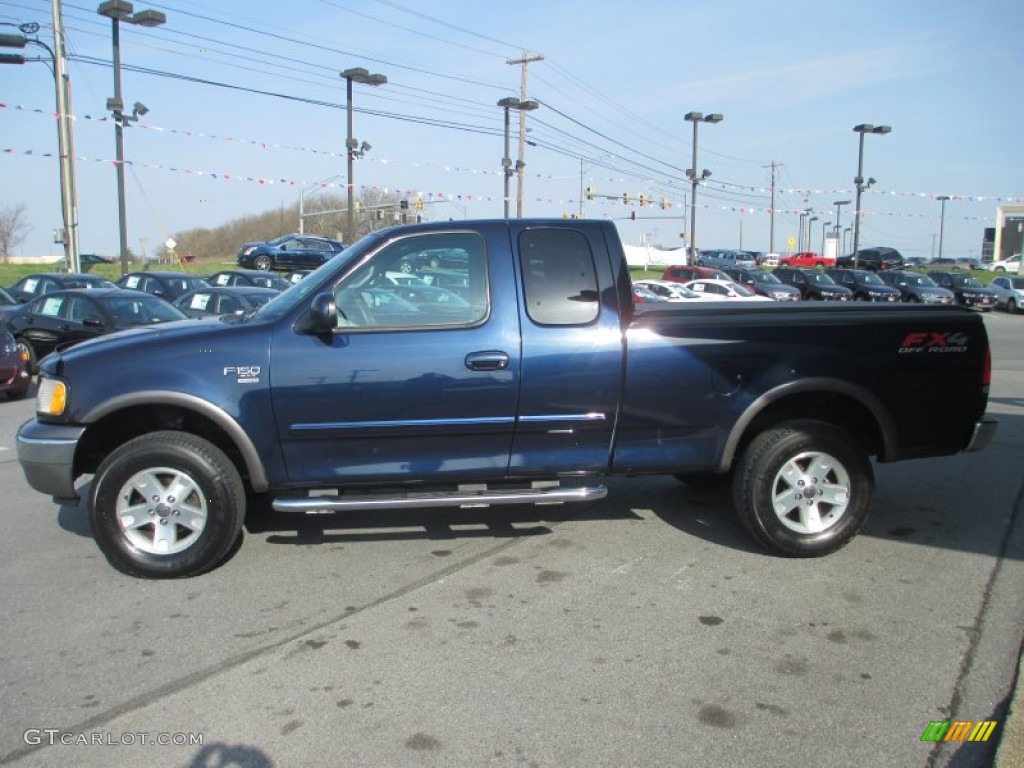 2002 F150 XLT SuperCab 4x4 - True Blue Metallic / Dark Graphite photo #4