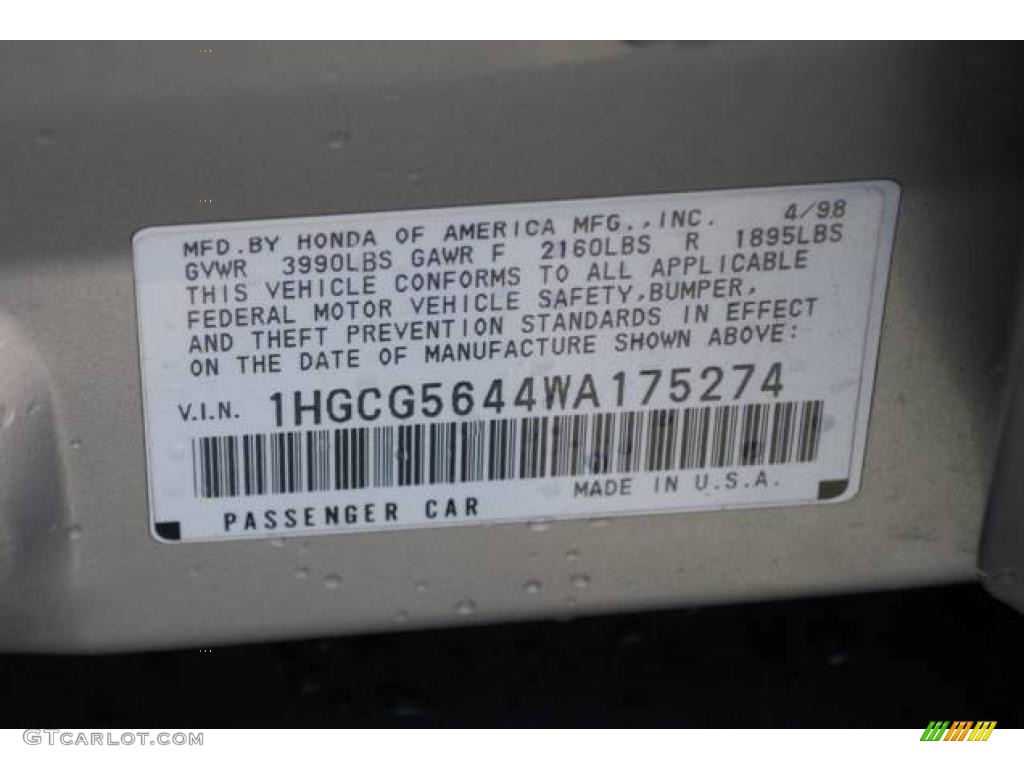 1998 Accord LX Sedan - Heather Mist Metallic / Ivory photo #35