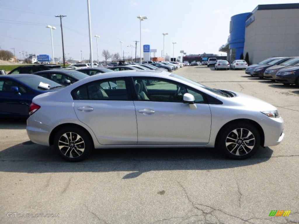 2013 Civic EX-L Sedan - Alabaster Silver Metallic / Gray photo #2