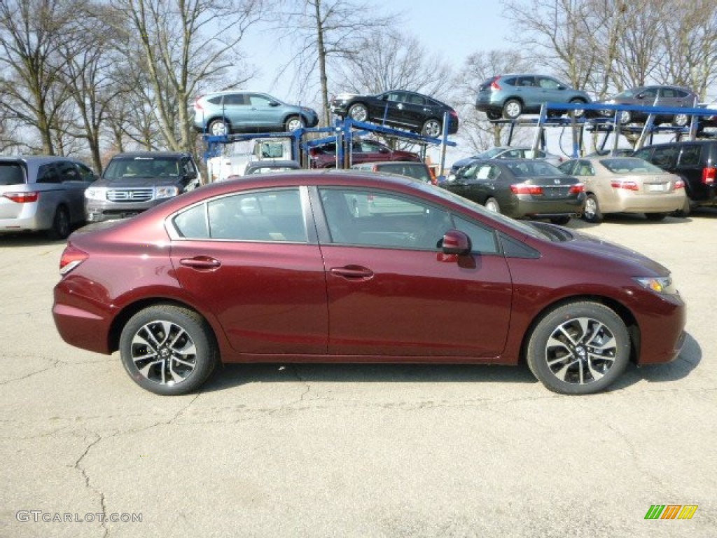 2013 Civic EX-L Sedan - Crimson Red Pearl / Beige photo #2