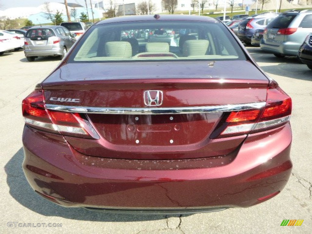 2013 Civic EX-L Sedan - Crimson Red Pearl / Beige photo #4