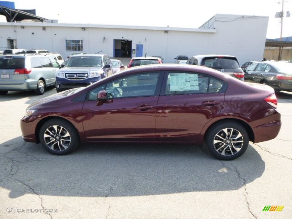 2013 Civic EX-L Sedan - Crimson Red Pearl / Beige photo #6