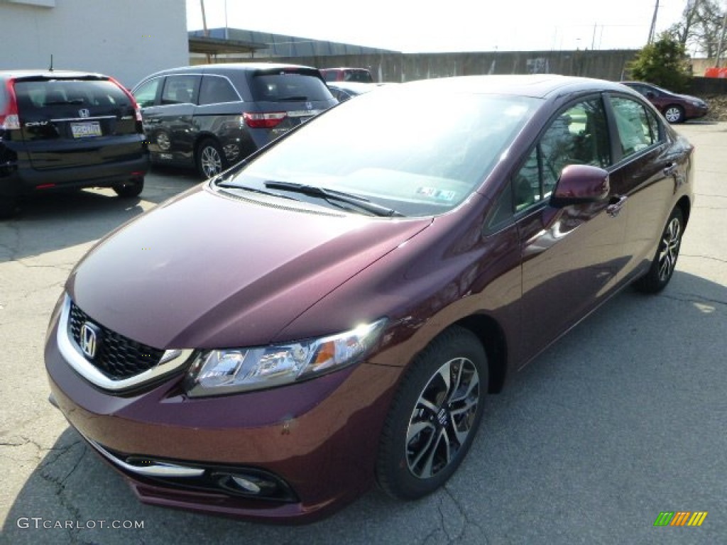 2013 Civic EX-L Sedan - Crimson Red Pearl / Beige photo #7