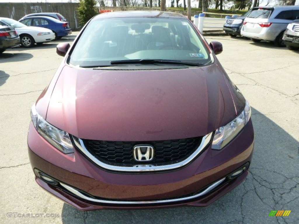 2013 Civic EX-L Sedan - Crimson Red Pearl / Beige photo #8